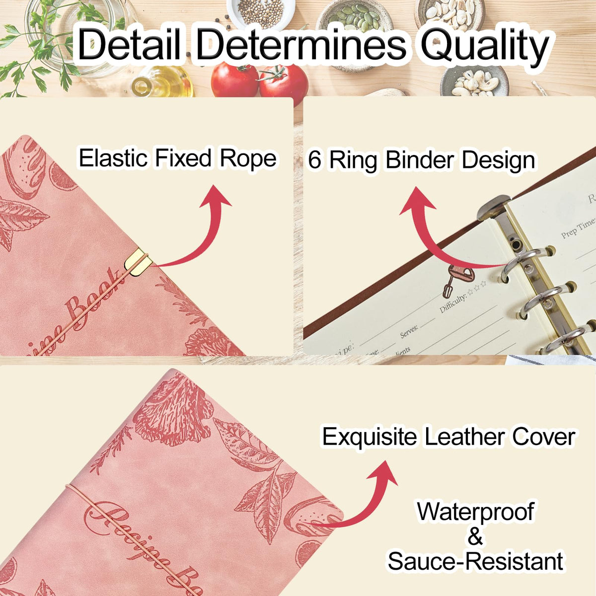 Blank Recipe Leather Cookbook