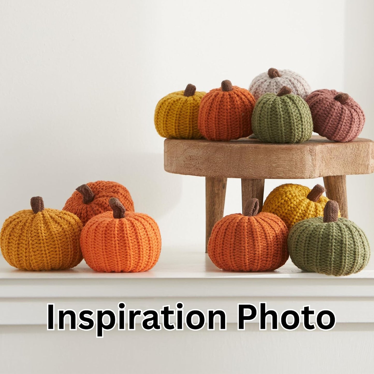 Set of 3 Cozy Knit Pumpkins