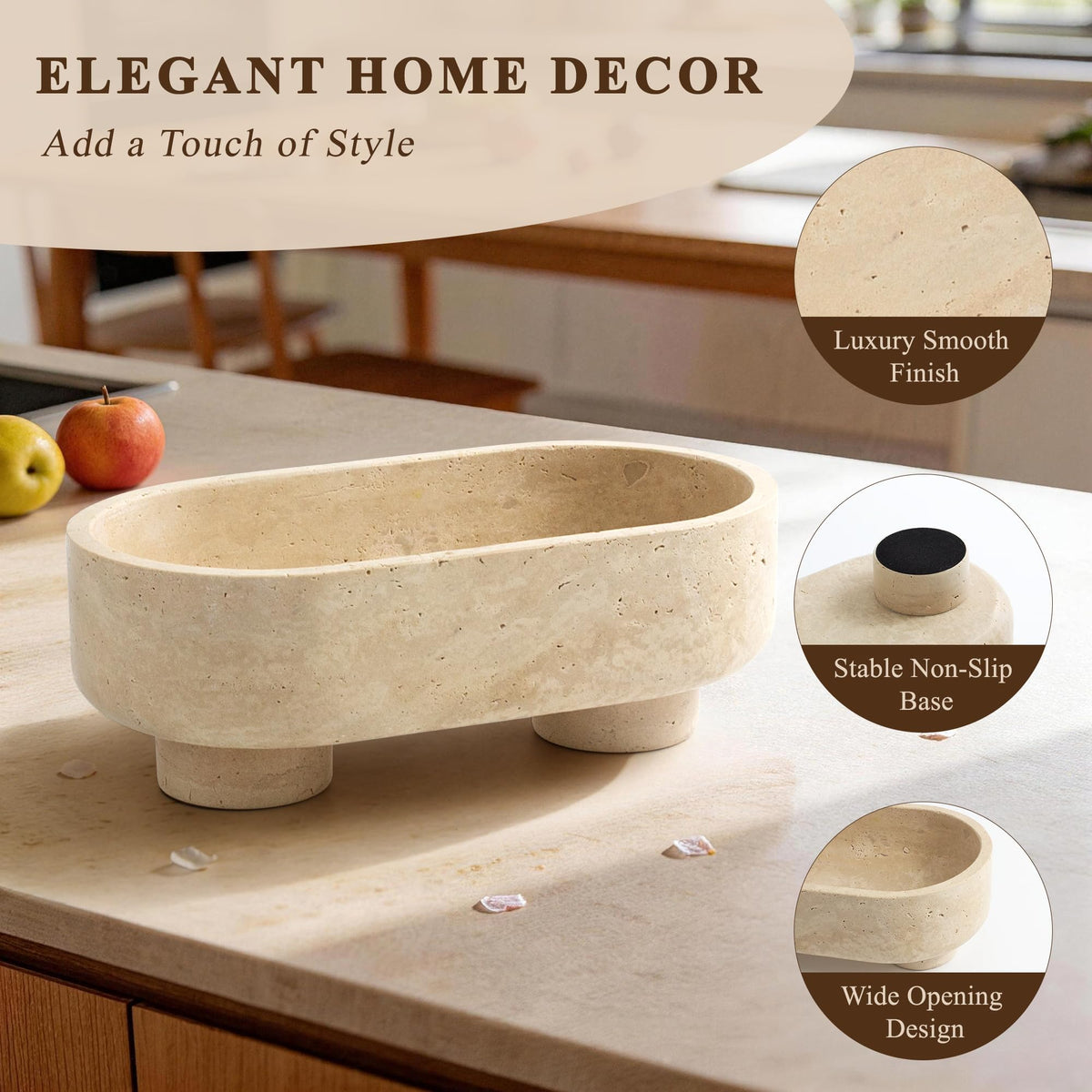 Natural Calacatta Viola Oval Marble Bowl