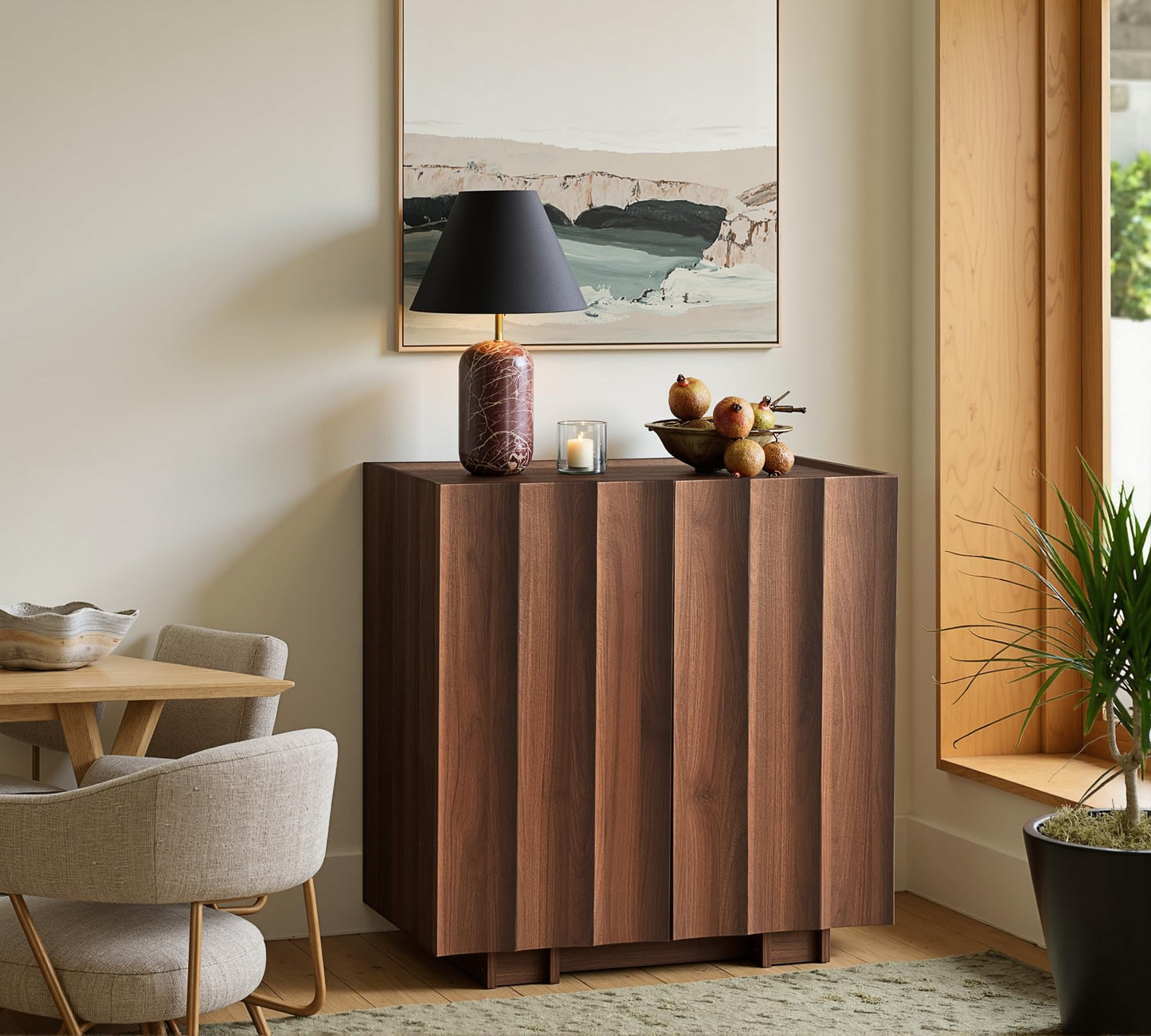 Modern Buffet Cabinet / Sideboard with Storage with Wave Design