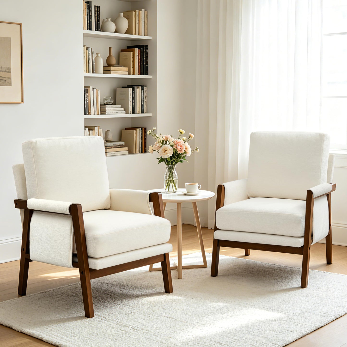 Modern Accent Armchair_Solid Wood