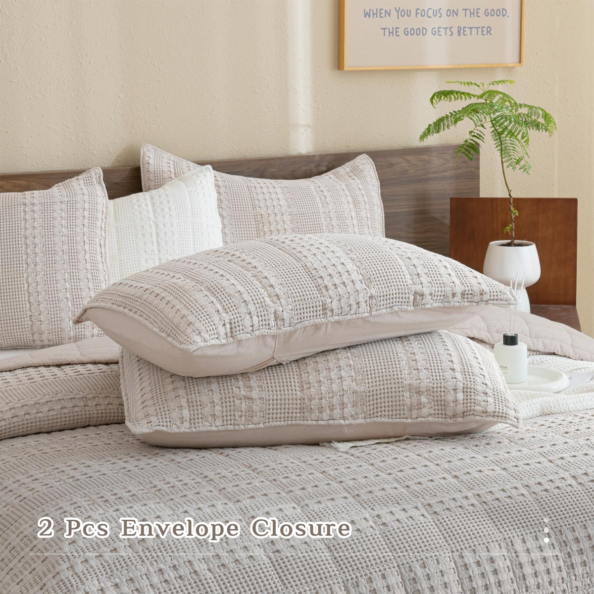 Oversized Waffle Weave Lightweight Coverlets_3 Pieces