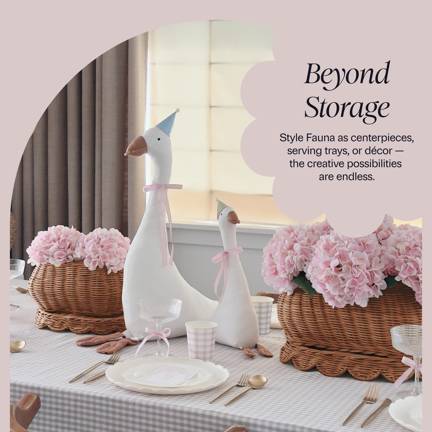 Hand-Woven Scalloped Basket Set Of 2