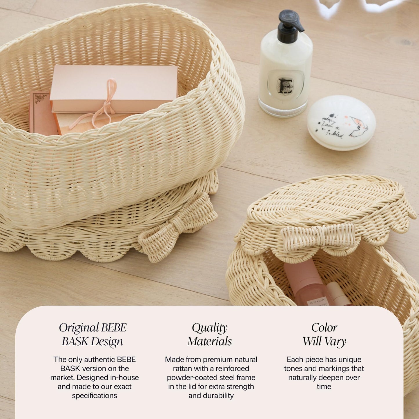 Hand-Woven Scalloped Basket Set Of 2