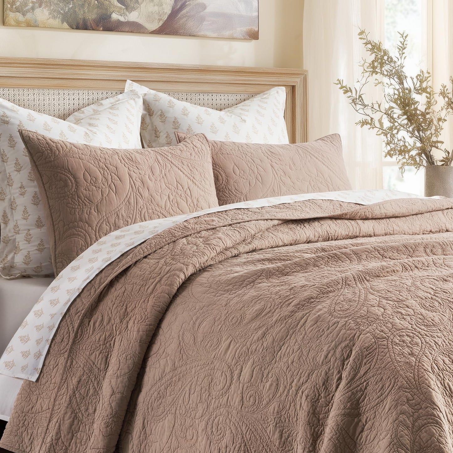 100% Cotton Scallop Quilt Set
