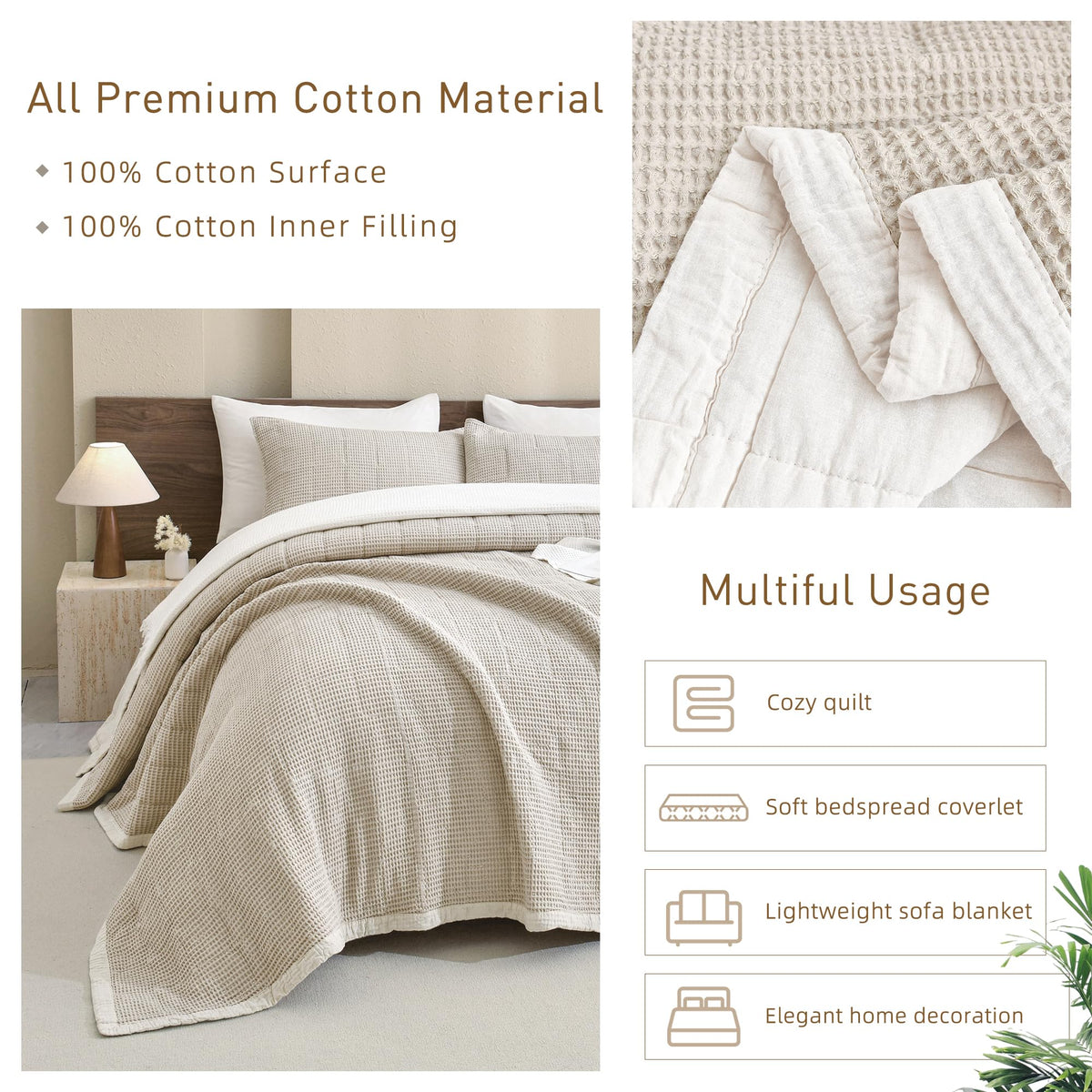 Oversized Waffle Weave Lightweight Coverlets_3 Pieces