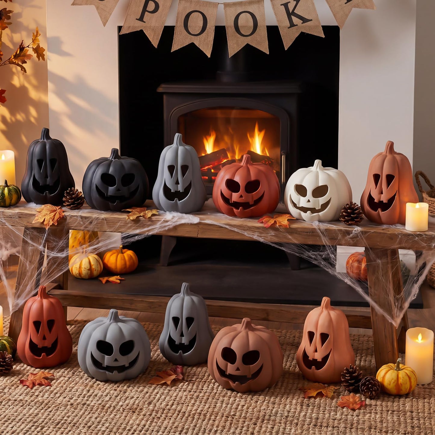 2 Pack Fall Terracotta Pumpkins