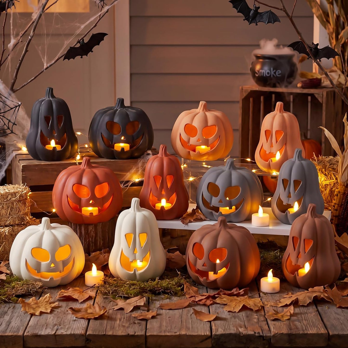 2 Pack Fall Terracotta Pumpkins