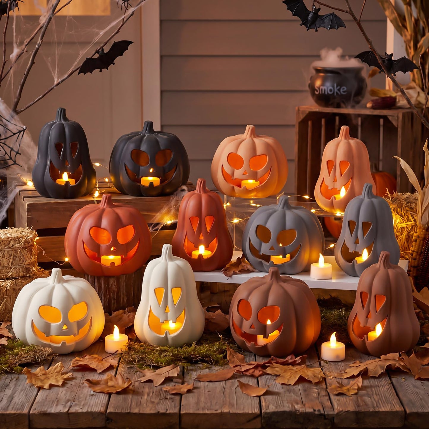 2 Pack Fall Terracotta Pumpkins