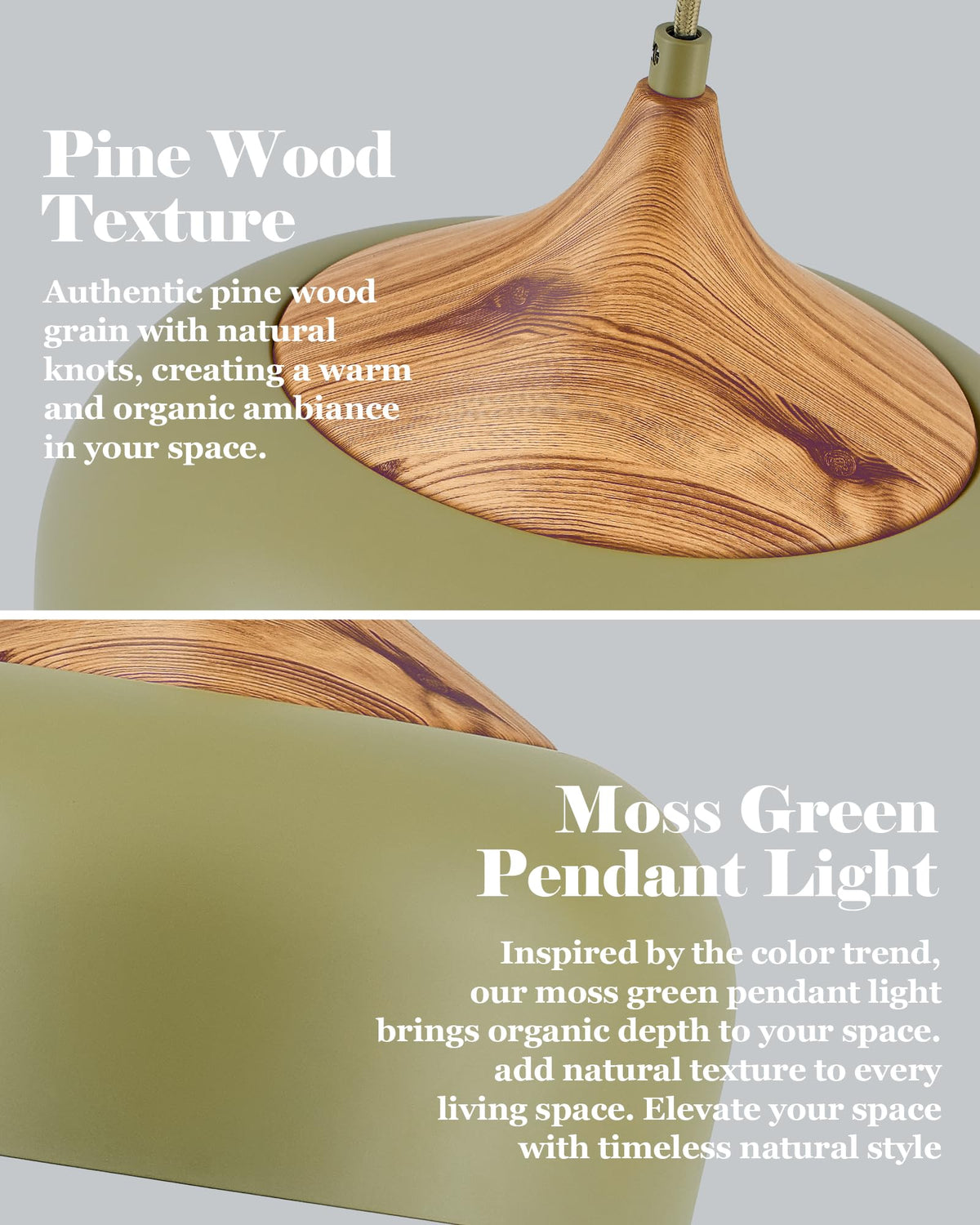 Modern Walnut Wooden Pendant Dome Light