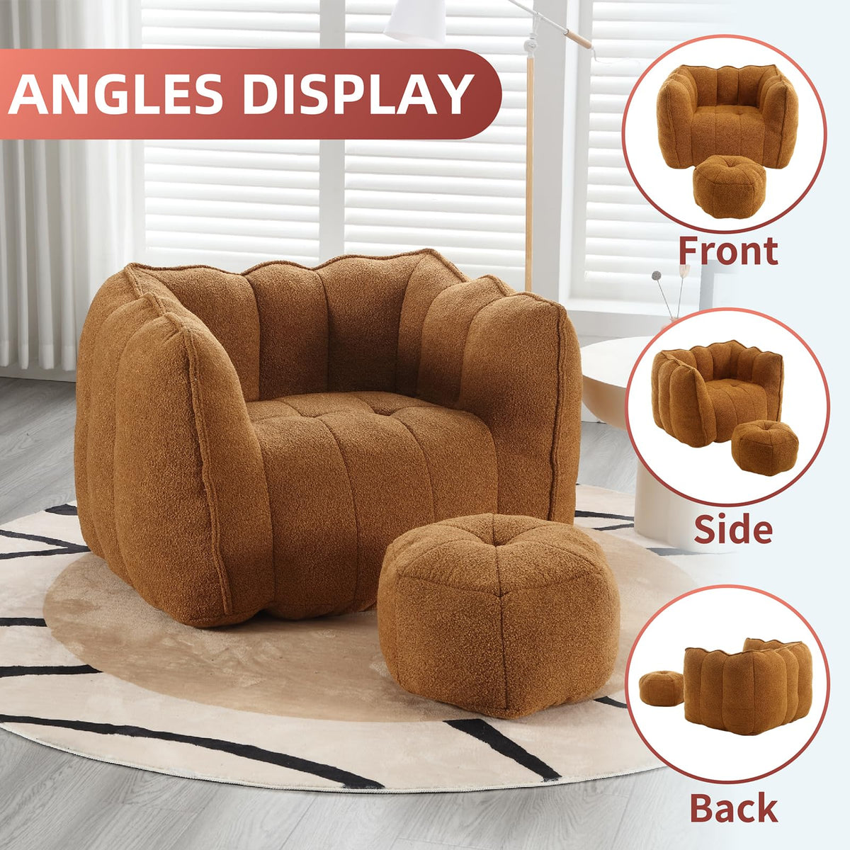 Bean Bag Couch with Ottoman