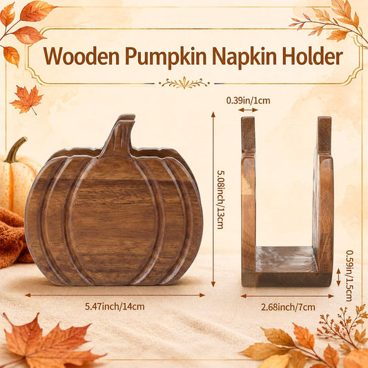 Wooden Pumpkin Napkin Holder