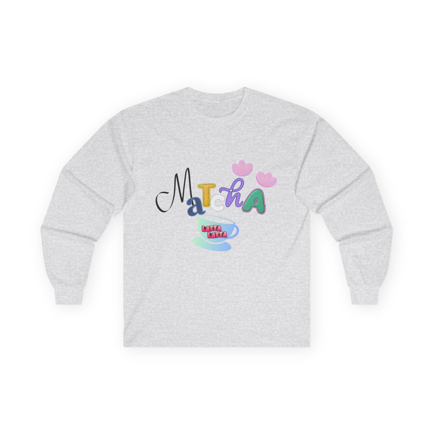 Matcha Long Sleeve Tee — Playful Personalized Graphic Shirt