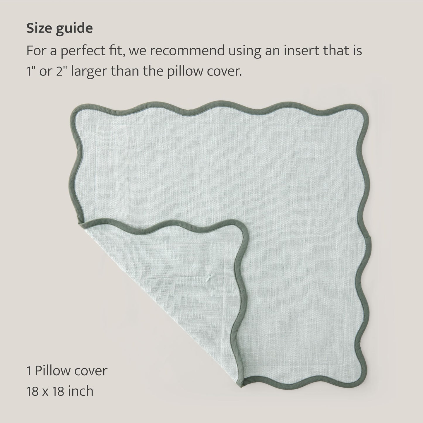 Double Stitch Scalloped Throw Pillow Covers - 100% Cotton