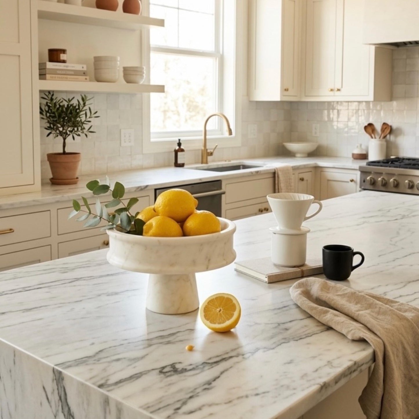 Marble Pedestal Bowl