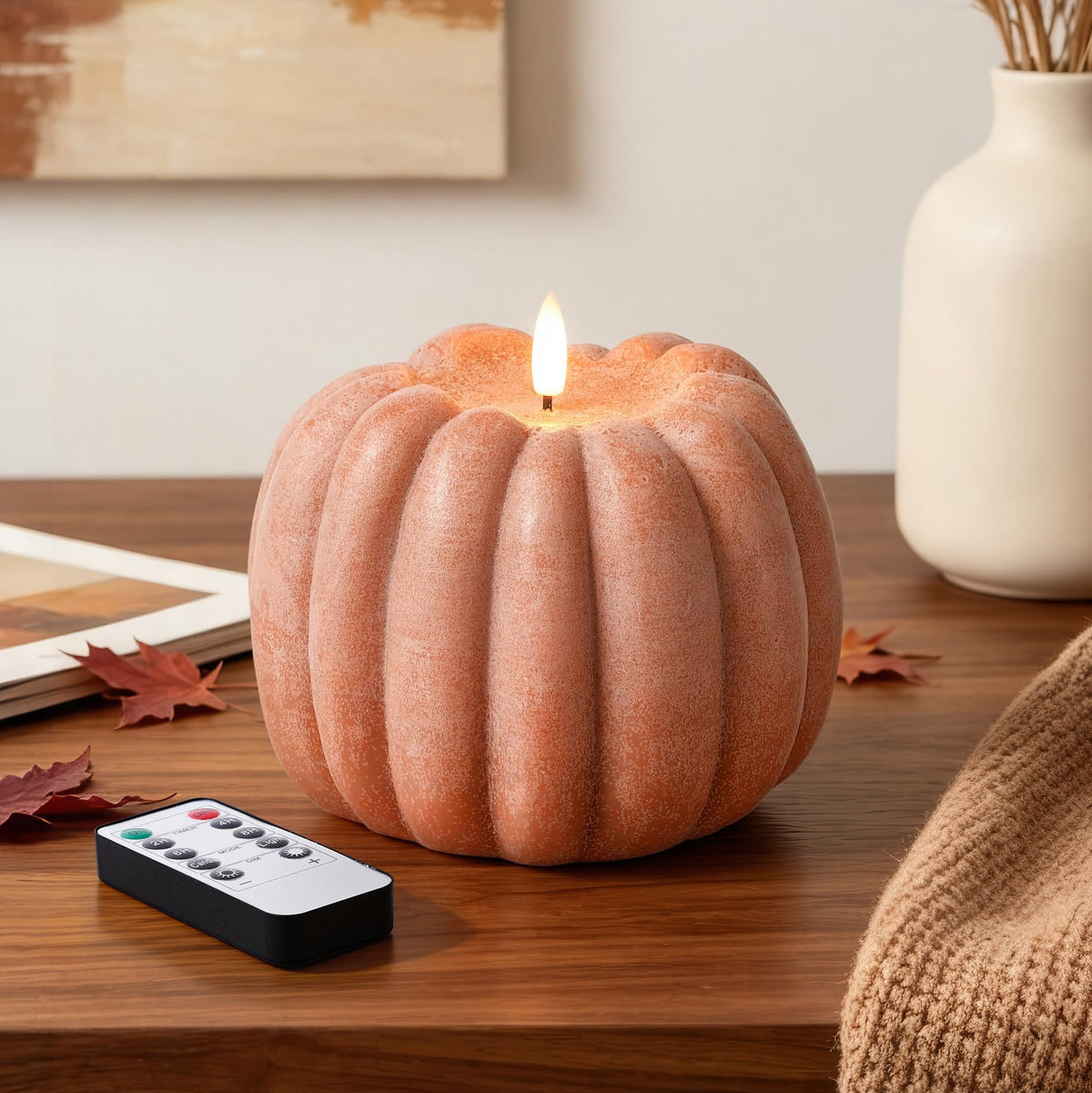 Flameless Pumpkin Candle with Remote