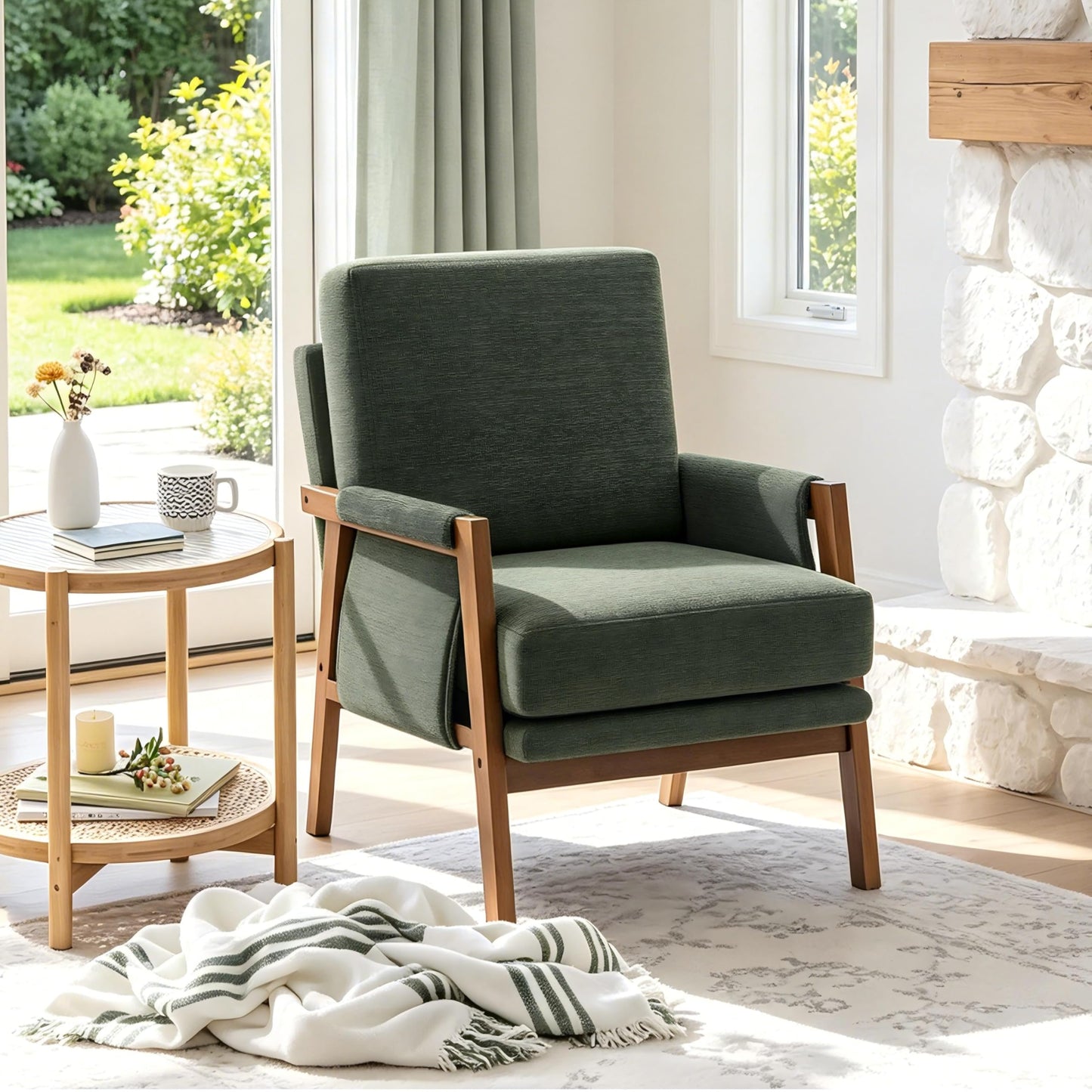 Modern Accent Armchair_Solid Wood