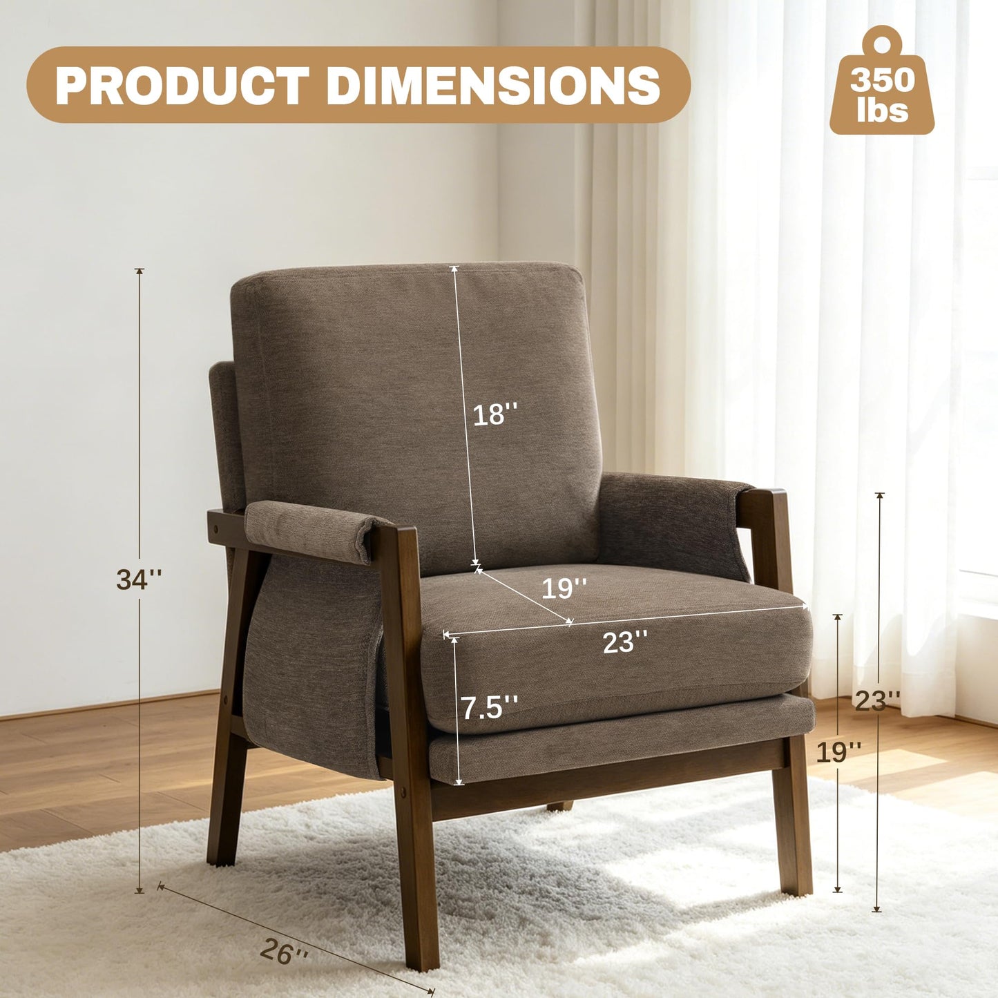 Modern Accent Armchair_Solid Wood