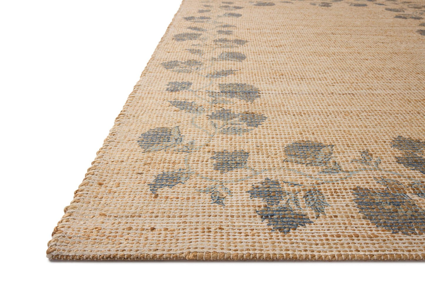 Loloi Chris Loves Julia Rue Collection Wheat/Sage Jute Neutral Floral Rug
