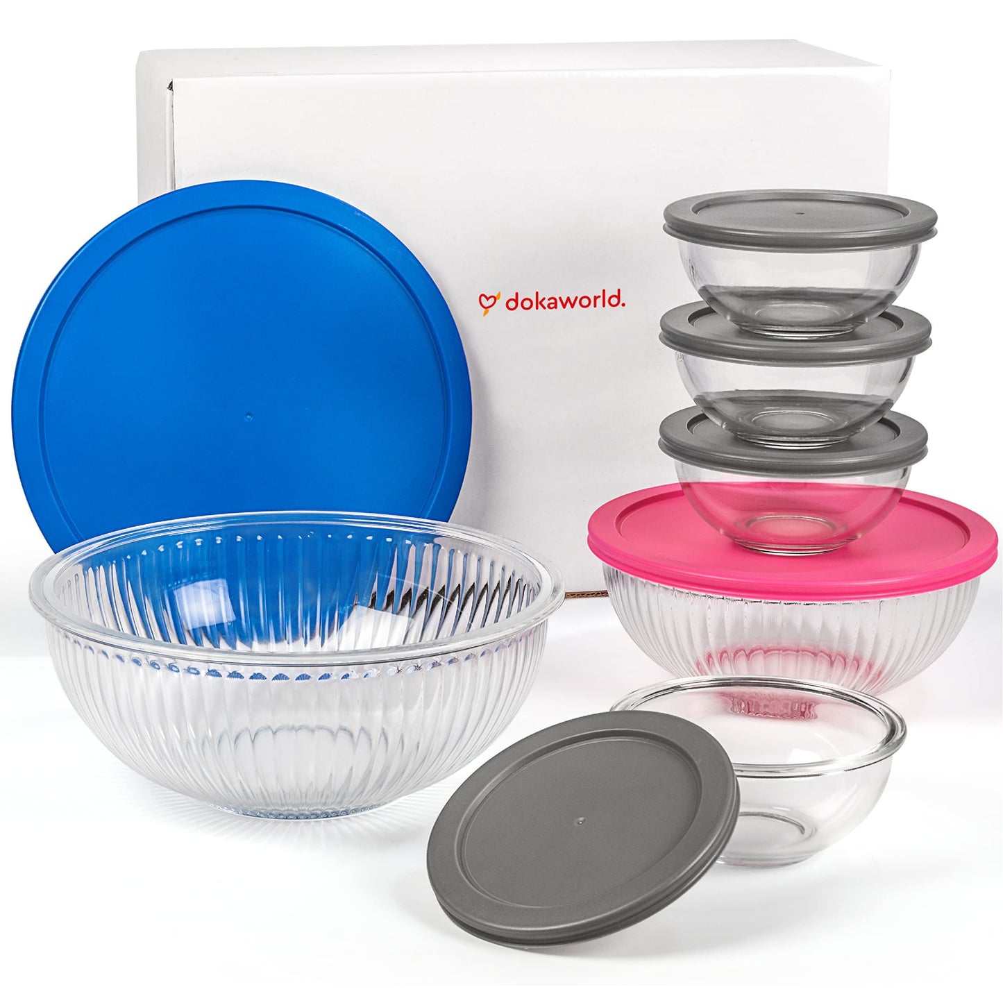 Glass Container Set with Acacia Lids - 4 Stackable Meal Prep Containers. Durable heat resistant Inert Borosilicate Glass