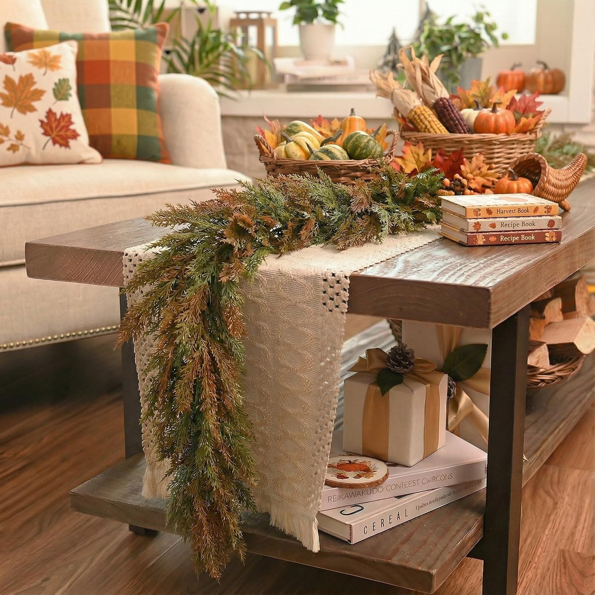 9ft Artificial Norfolk Pine Fall Garland
