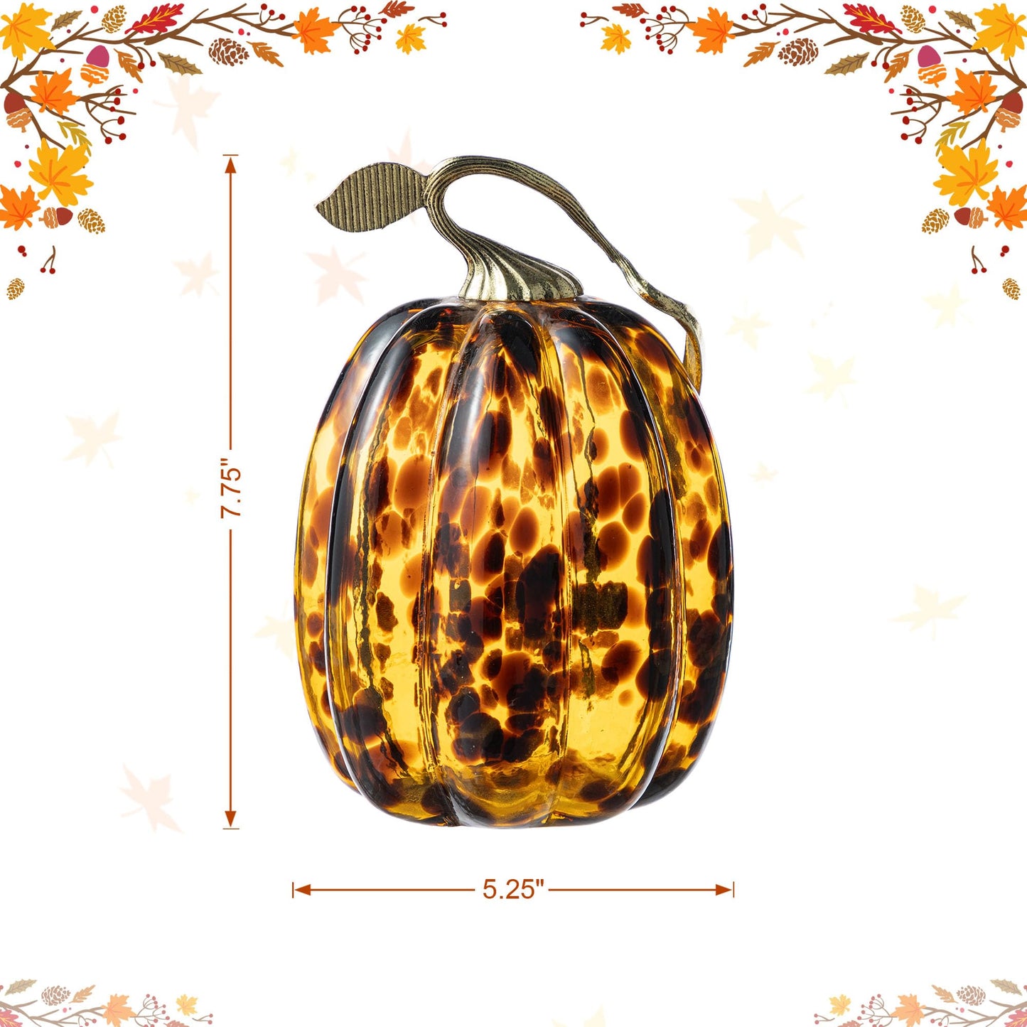 Amber Glass Pumpkin Decor