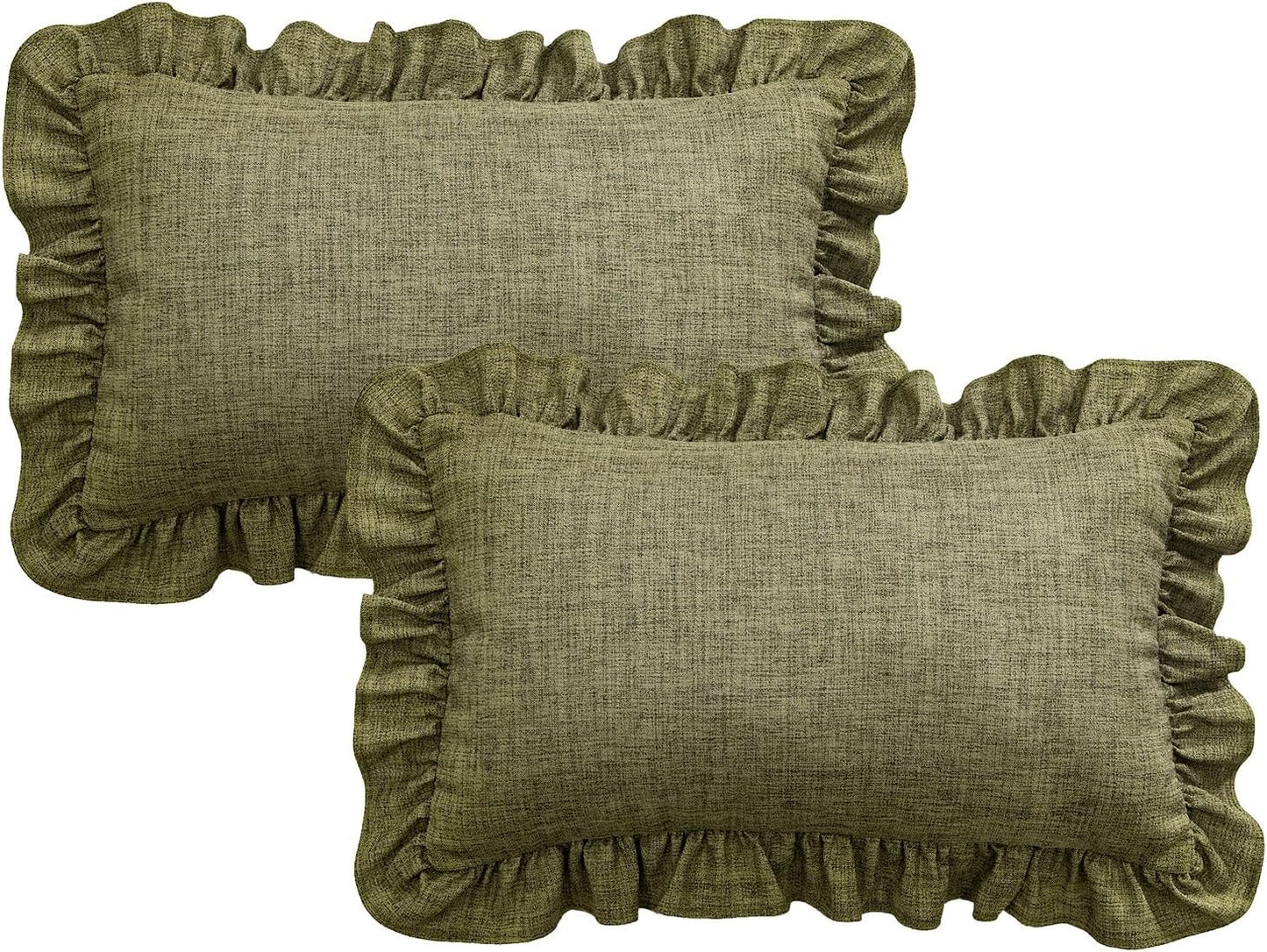 Rustic Classic Linen Style Throw Pillow Covers Set of 2