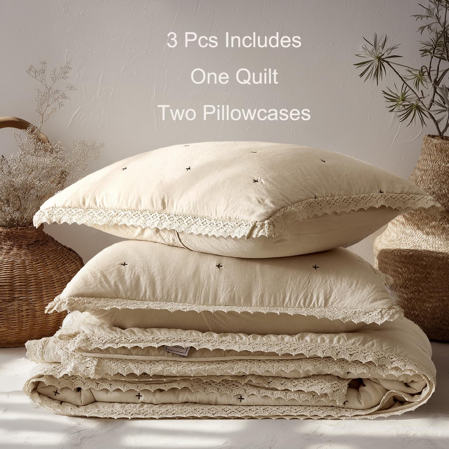 Lightweight Quilt Bedding Set with 1 Pillow Sham