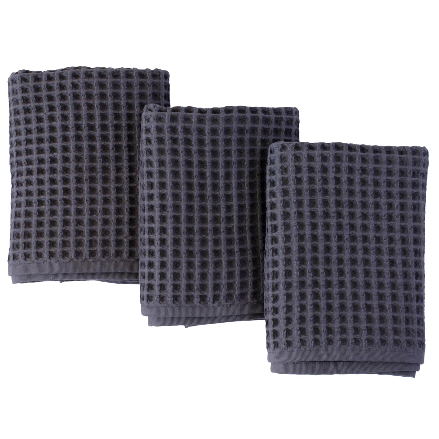 PÜSKÜL Organic Waffle Kitchen Towel Pure 100% Turkish Cotton Set of 3 Natural Raw-Undyed Towel - Premium Quality Soft Quick-Dry Absorbent Lint-Free Hand & Dish Towels Large 32X16 (3, Natural Beige)