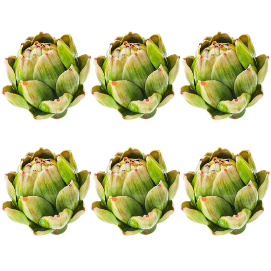 6Pcs Small Green Faux Artichokes Fake Artichokes Artificial Vegetables and Fake Fruits Artichoke Bowl Filler for Home Kitchen Centerpiece Tabletop Decorations