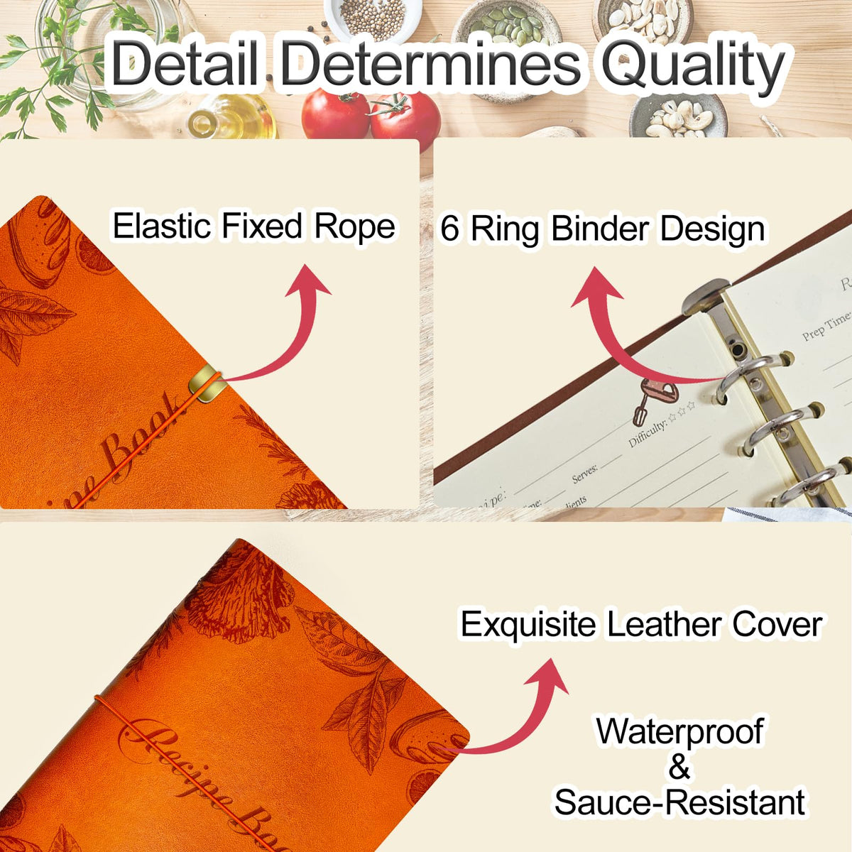 Blank Recipe Leather Cookbook