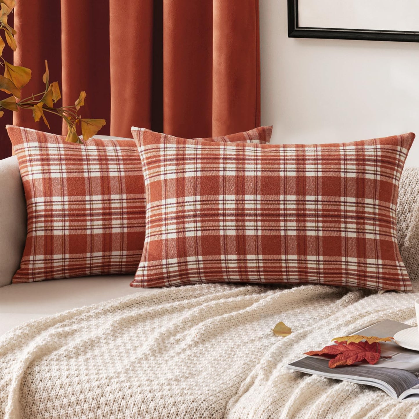 Fall Plaid Pillow Covers