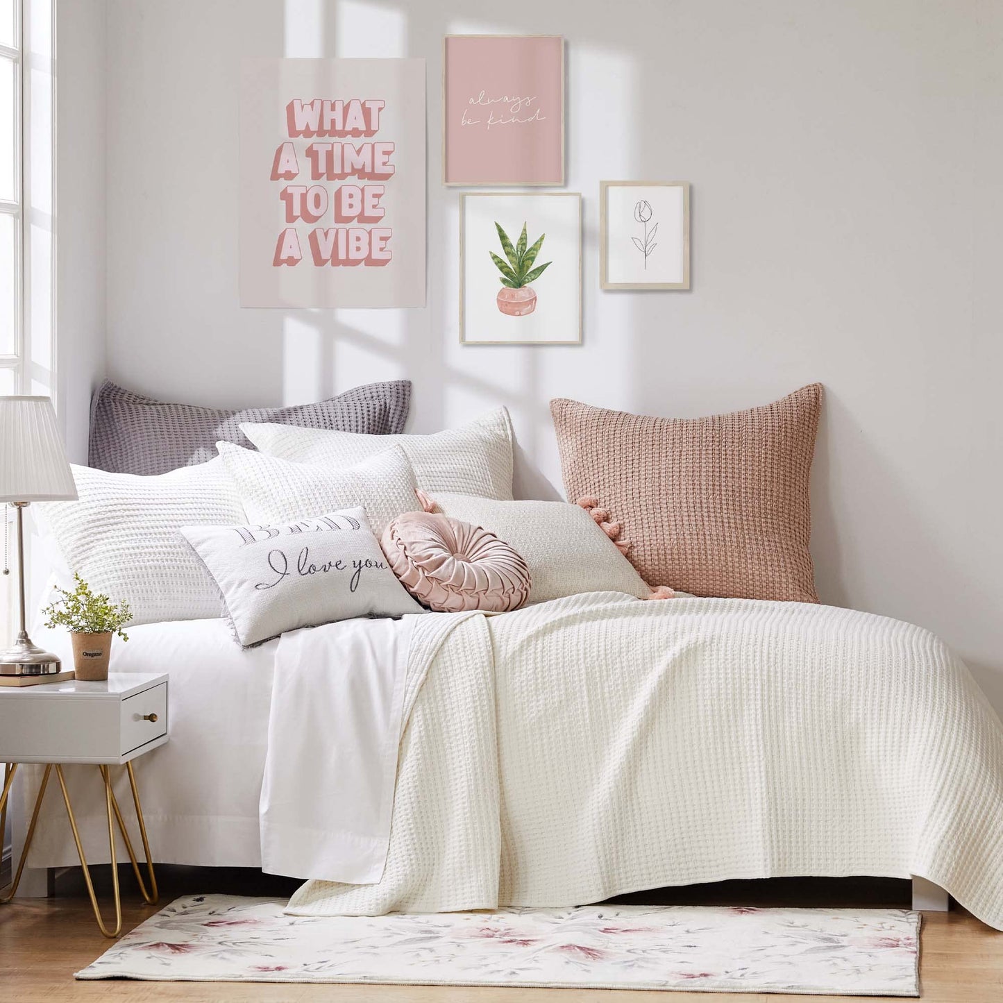 Levtex Home Mills Waffle King/Cal King Quilt Set (106x92in) with 2 Pillow Shams