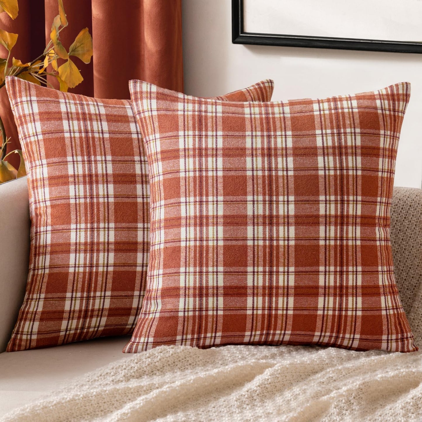 Fall Plaid Pillow Covers