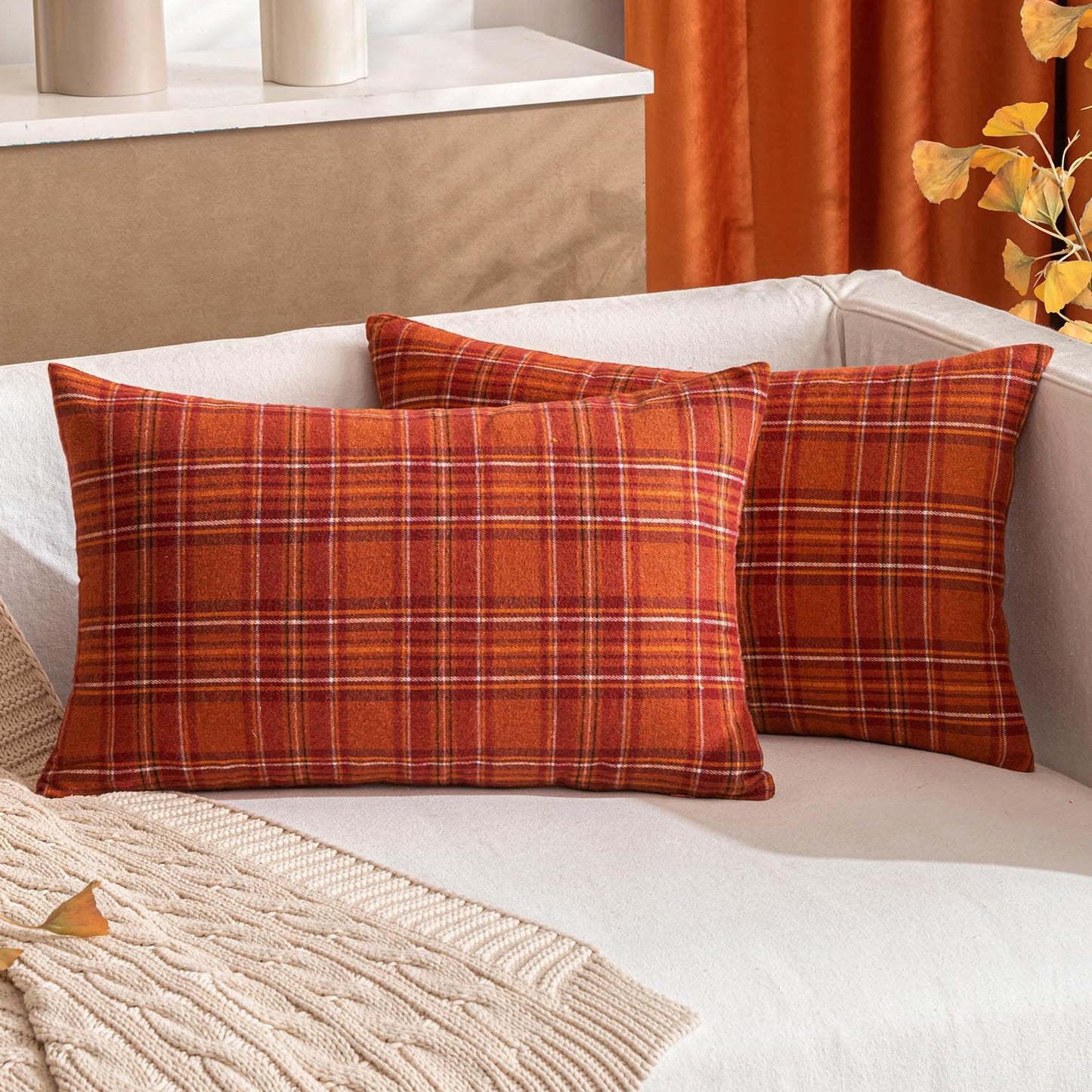 Fall Plaid Pillow Covers