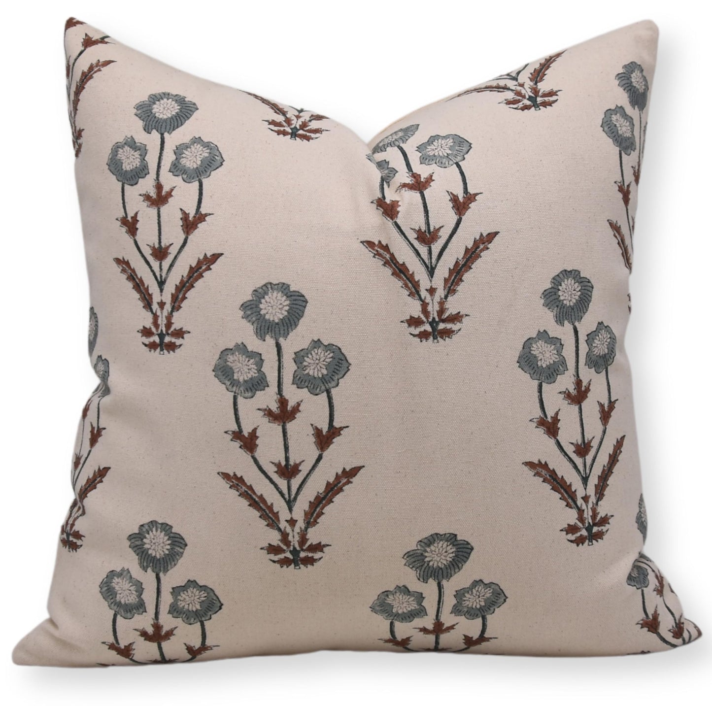 Floral Print Thick Linen 18x18 Inch Throw Pillowcase