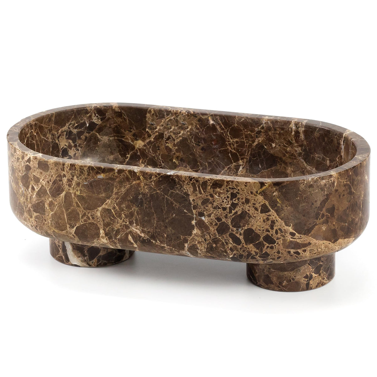 Natural Calacatta Viola Oval Marble Bowl