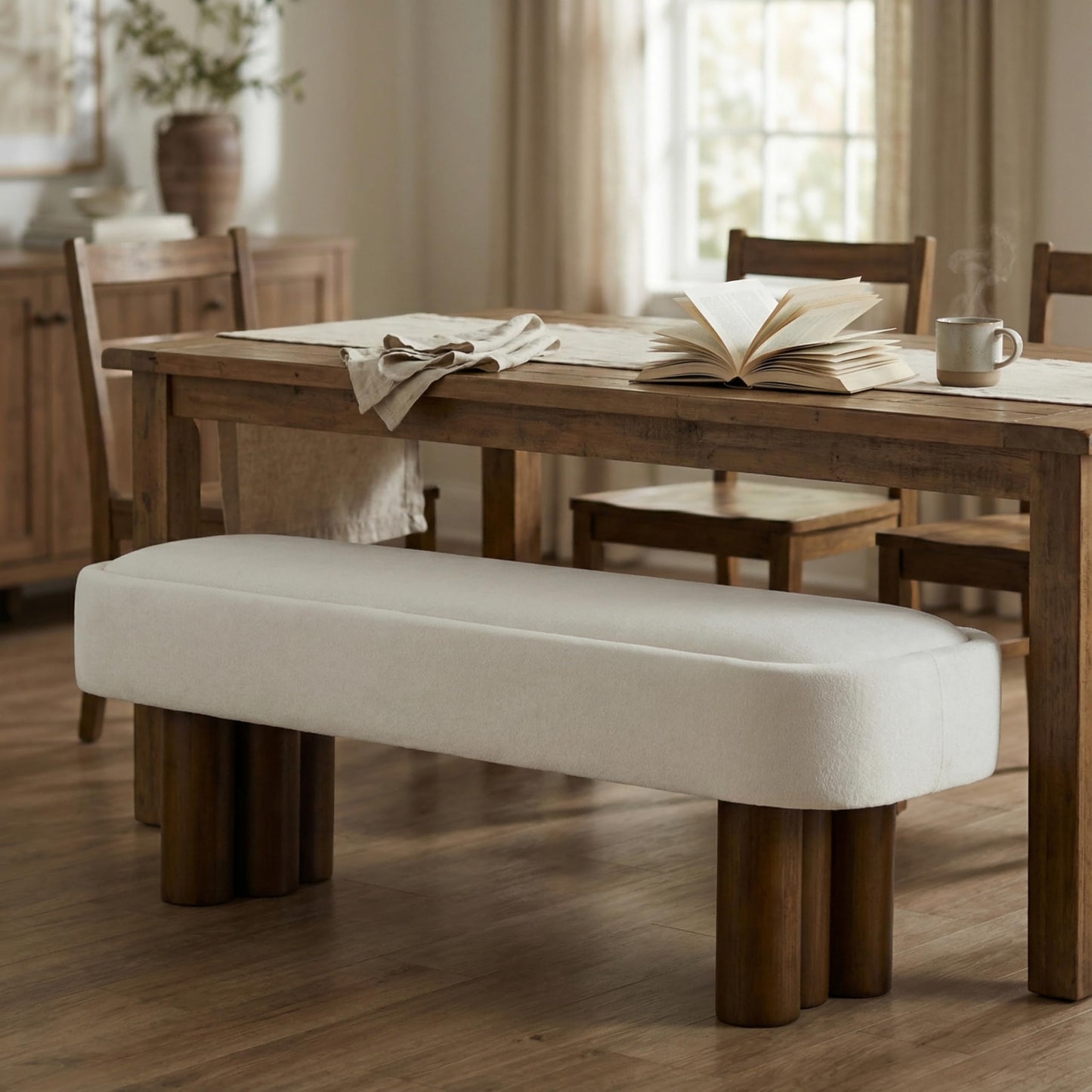 51.5" Bench with Walnut-Finished Legs
