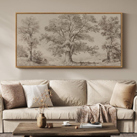 Framed Vintage Landscape Wall Art 60x30 Inch