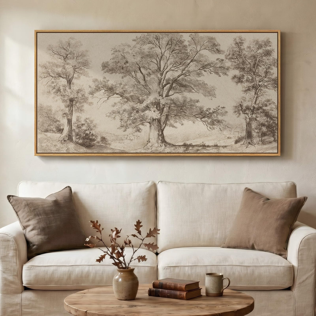 Framed Vintage Landscape Wall Art 60x30 Inch