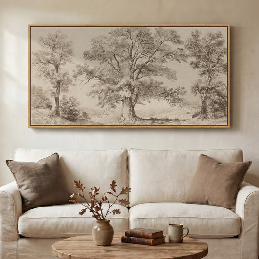 Framed Vintage Landscape Wall Art 60x30 Inch
