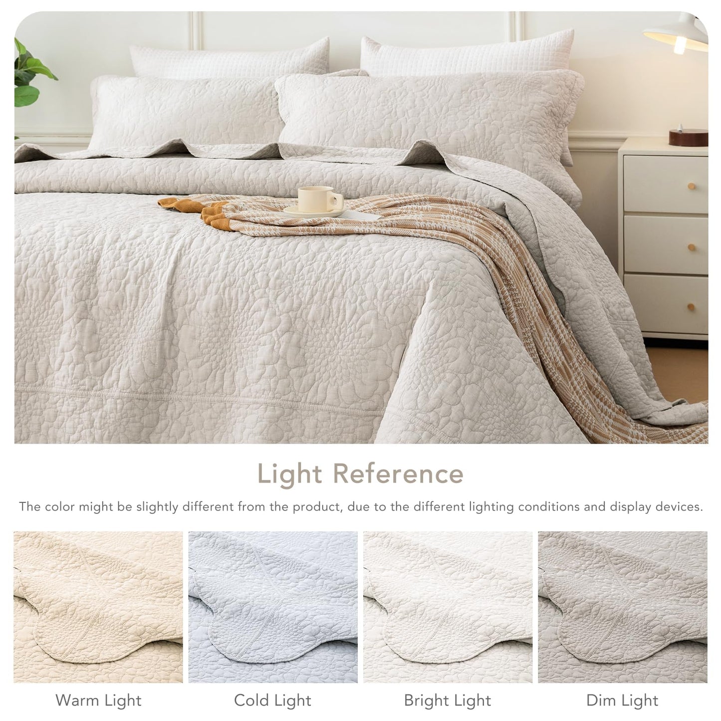 Cotton Oversized Quilt Bedspread Set