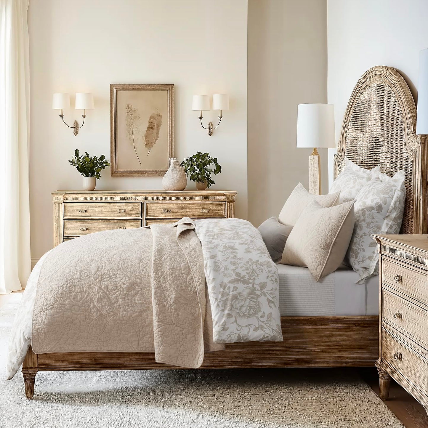 100% Cotton Scallop Quilt Set