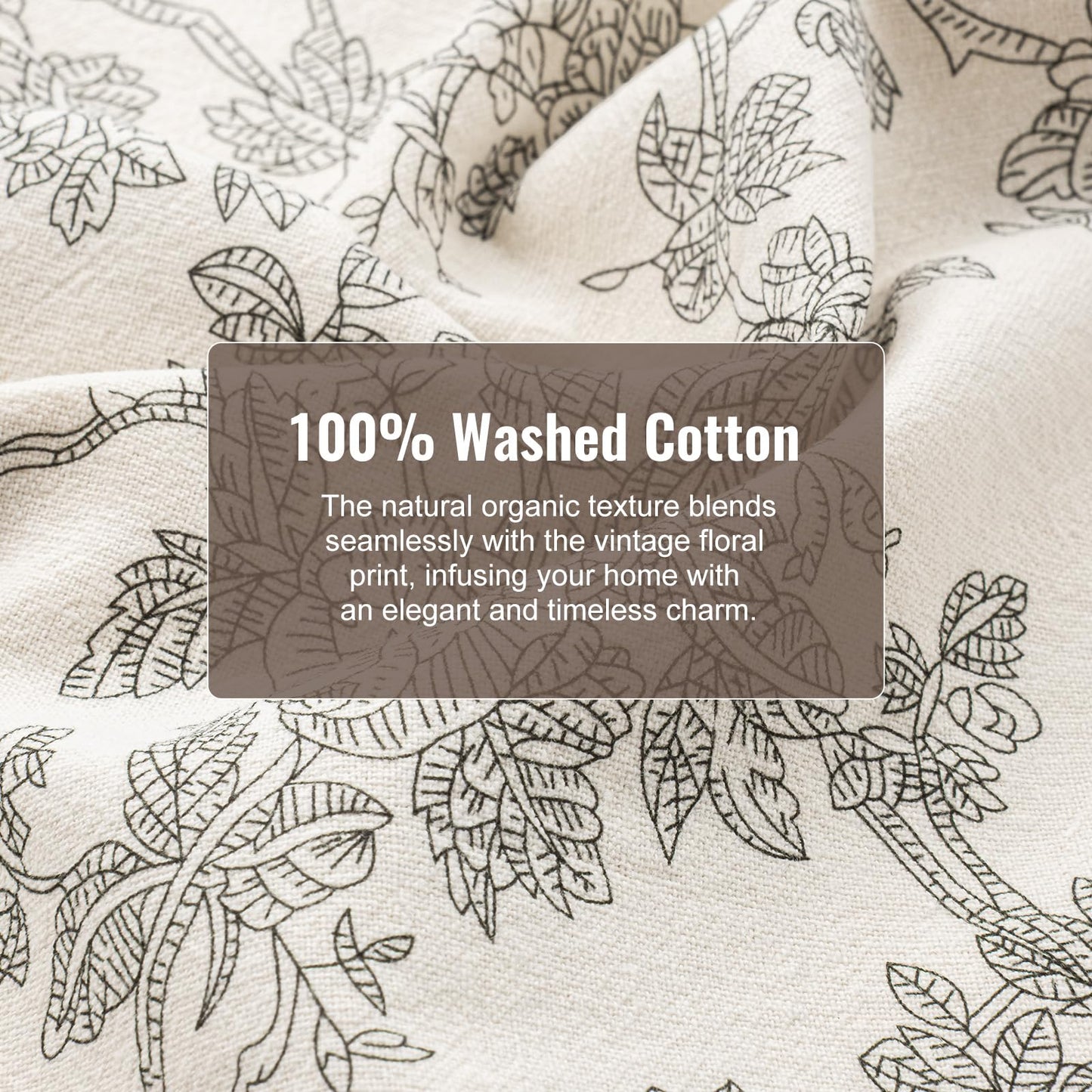 100% Cotton French Pastoral Kitchen Towels Set of 2, Decorative Flour Sack Tea Towels with Hanging Loop 18x25 Inch Absorbent Dish Cloths Farmhouse Home Decor, Brown