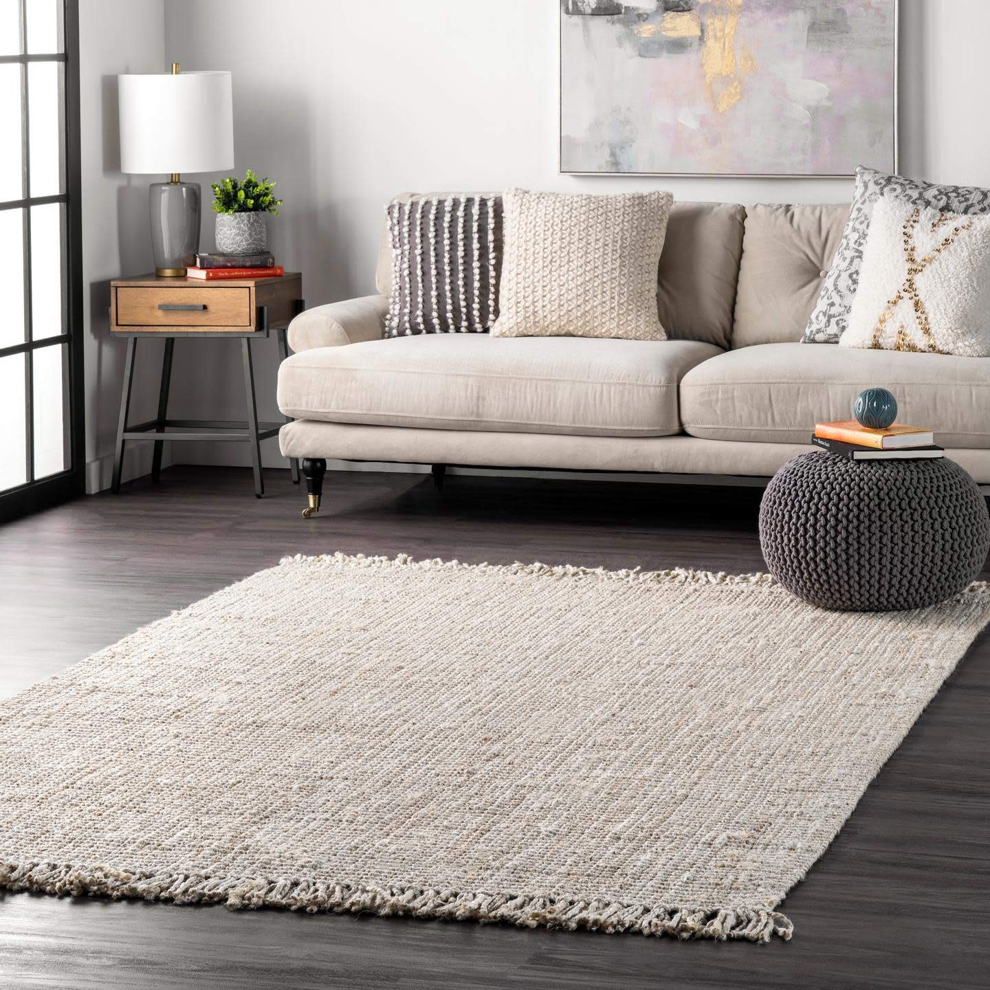 Chocolate Solid Flatweave Area Rug, 5' x 8'