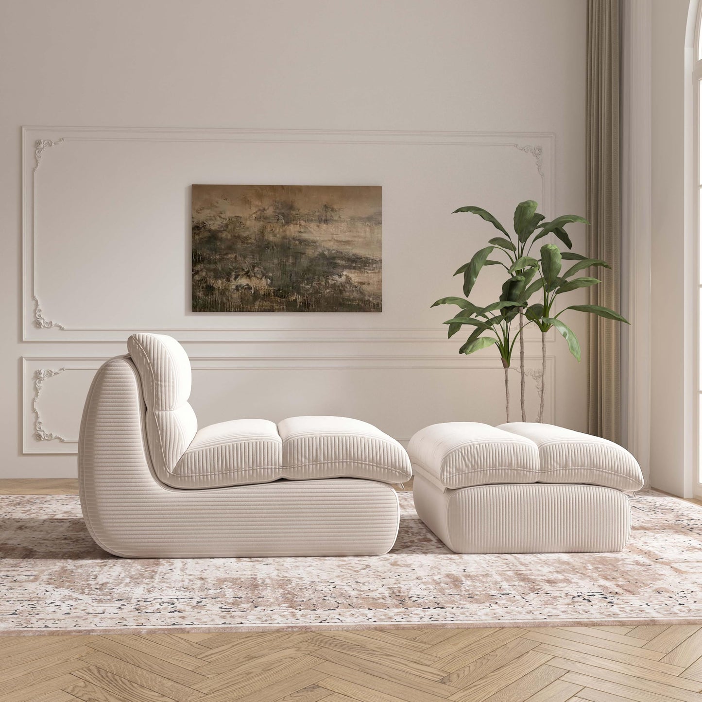 Cozy Comfy Bean Bag Chair with Ottoman