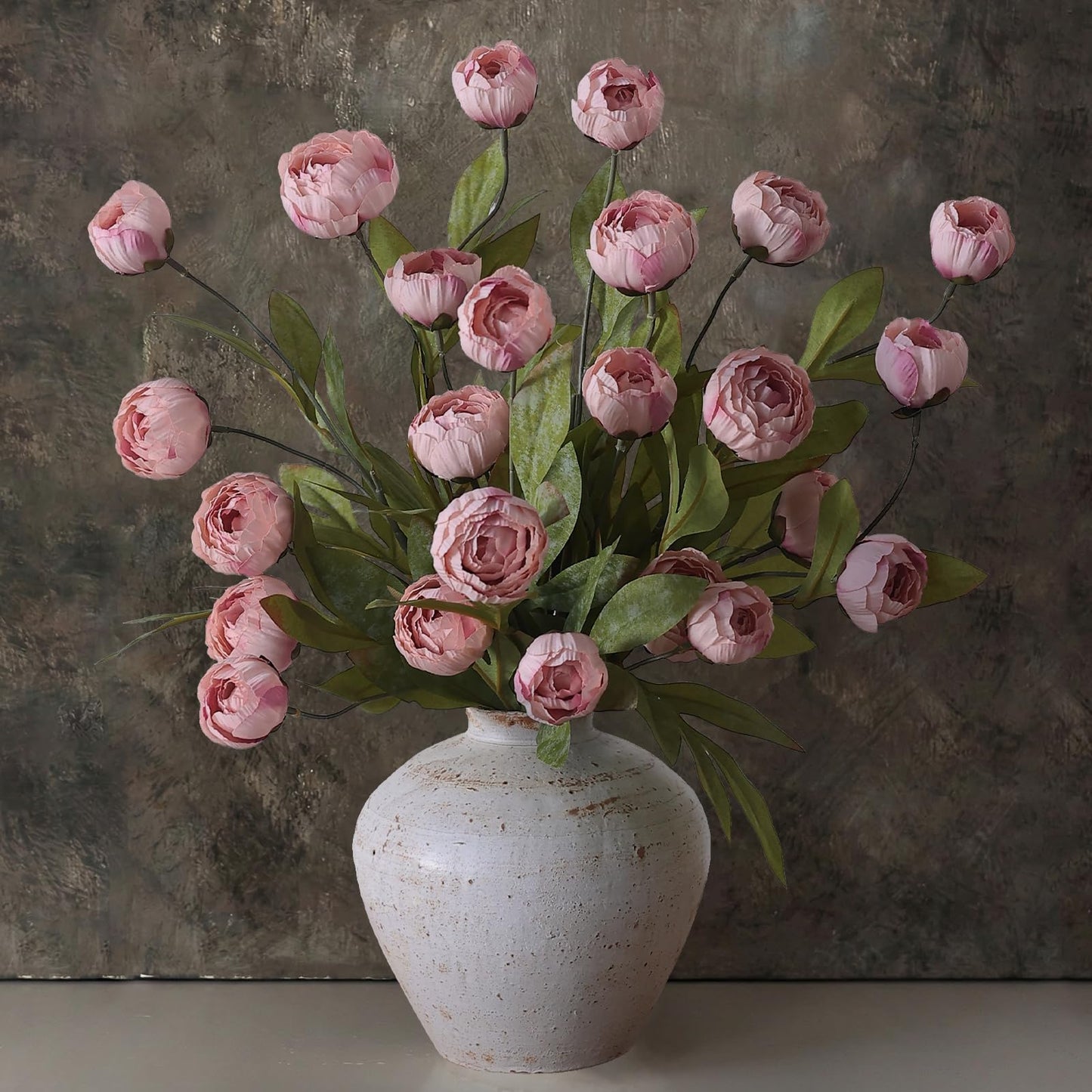 6 Pcs Faux Silk Peony Artificial Flowers 27" Stems