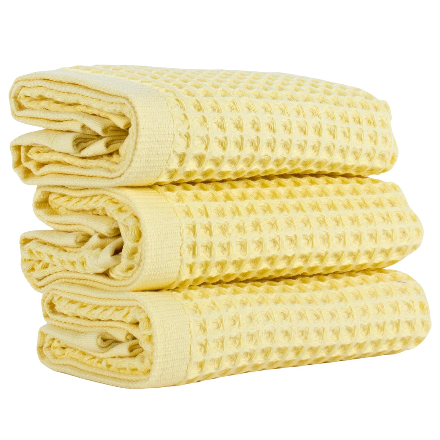 PÜSKÜL Organic Waffle Kitchen Towel Pure 100% Turkish Cotton Set of 3 Natural Raw-Undyed Towel - Premium Quality Soft Quick-Dry Absorbent Lint-Free Hand & Dish Towels Large 32X16 (3, Natural Beige)