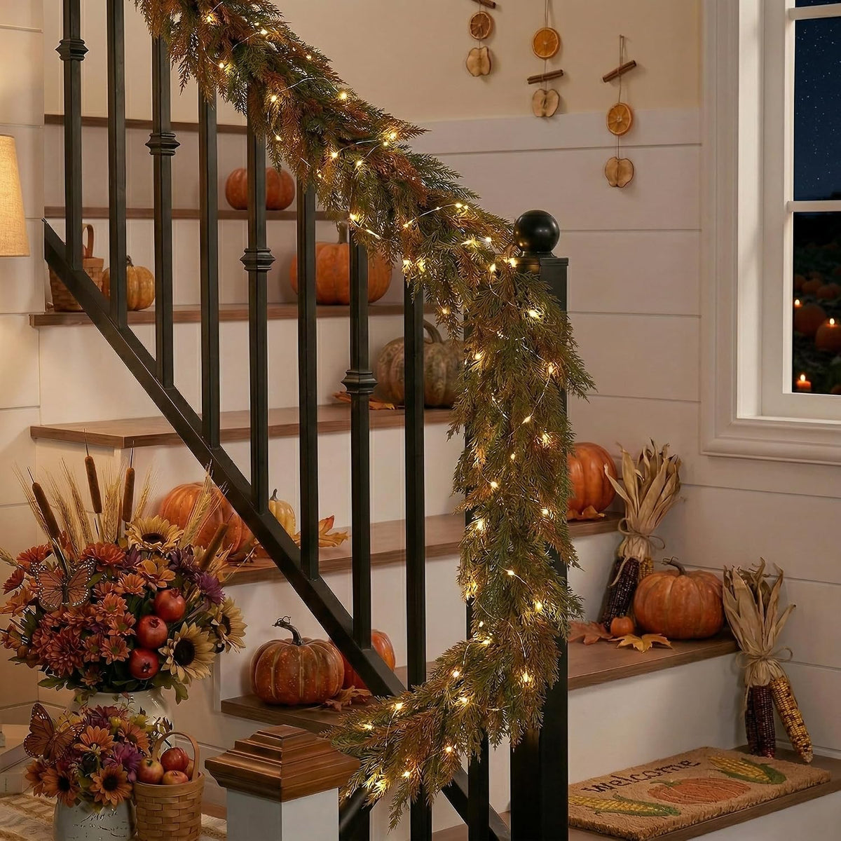 9ft Artificial Norfolk Pine Fall Garland