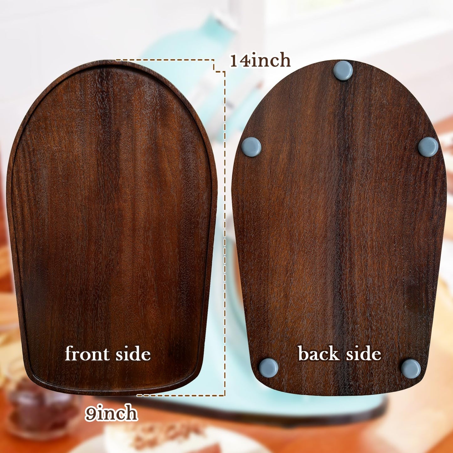 Acacia Wood Mixer Slider Mat for Kitchen Aid 4.5-5 Qt Tilt-Head Stand Mixer Kitchen Appliance Slider Tray Countertop Storage Attachments